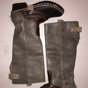 Sorel Leather Boots - Gray/Black/Brown Size 7 1/2
